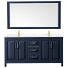 Custom image for Dark Blue with Brushed Gold Trim / Carrara Cultured Marble / 70