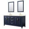 Custom image for Dark Blue with Brushed Gold Trim / Carrara Cultured Marble / 24