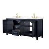 Custom image for Dark Blue with Brushed Gold Trim / Carrara Cultured Marble / No Mirror