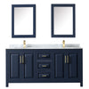Custom image for Dark Blue with Brushed Gold Trim / White Carrara Marble / Medicine Cabinets