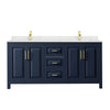 Custom image for Dark Blue with Brushed Gold Trim / Giotto Quartz / No Mirror