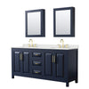 Custom image for Dark Blue with Brushed Gold Trim / Giotto Quartz / Medicine Cabinets