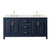 Custom image for Dark Blue with Brushed Gold Trim / Giotto Quartz / No Mirror