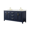Custom image for Dark Blue with Brushed Gold Trim / Giotto Quartz / No Mirror
