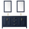 Custom image for Dark Blue with Brushed Gold Trim / White Cultured Marble / 24