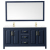 Custom image for Dark Blue with Brushed Gold Trim / White Cultured Marble / 70