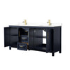 Custom image for Dark Blue with Brushed Gold Trim / White Cultured Marble / No Mirror
