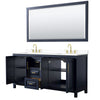 Custom image for Dark Blue with Brushed Gold Trim / White Cultured Marble / 70