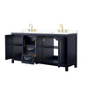 Custom image for Dark Blue with Brushed Gold Trim / White Cultured Marble / No Mirror
