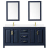 Custom image for Dark Blue with Brushed Gold Trim / White Quartz / 24