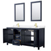 Custom image for Dark Blue with Brushed Gold Trim / White Quartz / 24