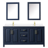 Custom image for Dark Blue with Brushed Gold Trim / White Quartz / Medicine Cabinets