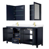 Custom image for Dark Blue with Brushed Gold Trim / White Quartz / Medicine Cabinets