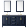 Custom image for Dark Blue with Brushed Gold Trim / White Quartz / 24