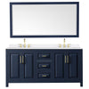 Custom image for Dark Blue with Brushed Gold Trim / White Quartz / 70