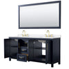 Custom image for Dark Blue with Brushed Gold Trim / White Quartz / 70