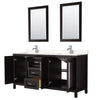 Custom image for Dark Espresso with Polished Chrome Trim / Carrara Cultured Marble / 24