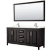 Custom image for Dark Espresso with Polished Chrome Trim / Carrara Cultured Marble / 70