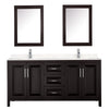 Custom image for Dark Espresso with Polished Chrome Trim / Carrara Cultured Marble / Medicine Cabinets