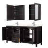 Custom image for Dark Espresso with Polished Chrome Trim / Carrara Cultured Marble / Medicine Cabinets