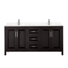 Custom image for Dark Espresso with Polished Chrome Trim / Carrara Cultured Marble / No Mirror