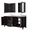 Custom image for Dark Espresso with Polished Chrome Trim / White Carrara Marble / Medicine Cabinets