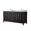 Custom image for Dark Espresso with Polished Chrome Trim / White Carrara Marble / No Mirror