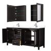 Custom image for Dark Espresso with Polished Chrome Trim / White Cultured Marble / Medicine Cabinets