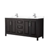 Custom image for Dark Espresso with Polished Chrome Trim / White Cultured Marble / No Mirror