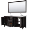 Custom image for Dark Espresso with Polished Chrome Trim / White Cultured Marble / 70