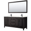 Custom image for Dark Espresso with Matte Black Trim / Carrara Cultured Marble / 70