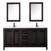 Custom image for Dark Espresso with Matte Black Trim / Carrara Cultured Marble / Medicine Cabinets