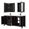 Custom image for Dark Espresso with Matte Black Trim / Carrara Cultured Marble / Medicine Cabinets