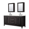 Custom image for Dark Espresso with Matte Black Trim / Carrara Cultured Marble / Medicine Cabinets