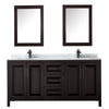 Custom image for Dark Espresso with Matte Black Trim / White Carrara Marble / Medicine Cabinets