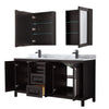 Custom image for Dark Espresso with Matte Black Trim / White Carrara Marble / Medicine Cabinets