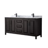 Custom image for Dark Espresso with Matte Black Trim / White Carrara Marble / No Mirror
