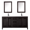 Custom image for Dark Espresso with Matte Black Trim / White Cultured Marble / Medicine Cabinets