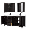 Custom image for Dark Espresso with Matte Black Trim / White Cultured Marble / Medicine Cabinets
