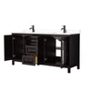 Custom image for Dark Espresso with Matte Black Trim / White Cultured Marble / No Mirror