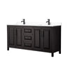 Custom image for Dark Espresso with Matte Black Trim / White Cultured Marble / No Mirror