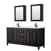Custom image for Dark Espresso with Matte Black Trim / White Quartz / Medicine Cabinets
