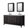 Custom image for Dark Espresso with Matte Black Trim / White Quartz / Medicine Cabinets