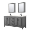 Custom image for Dark Gray with Matte Black Trim / Carrara Cultured Marble / Medicine Cabinets