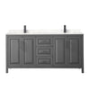 Custom image for Dark Gray with Matte Black Trim / Carrara Cultured Marble / No Mirror