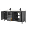 Custom image for Dark Gray with Matte Black Trim / Carrara Cultured Marble / No Mirror