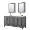 Custom image for Dark Gray with Matte Black Trim / Carrara Cultured Marble / Medicine Cabinets