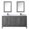 Custom image for Dark Gray with Matte Black Trim / White Carrara Marble / Medicine Cabinets