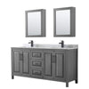 Custom image for Dark Gray with Matte Black Trim / White Carrara Marble / Medicine Cabinets