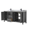 Custom image for Dark Gray with Matte Black Trim / White Carrara Marble / No Mirror